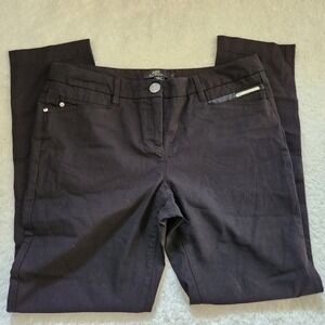 ABS Platinum Womens Black Straight Leg Pants Size 10 Dress Career